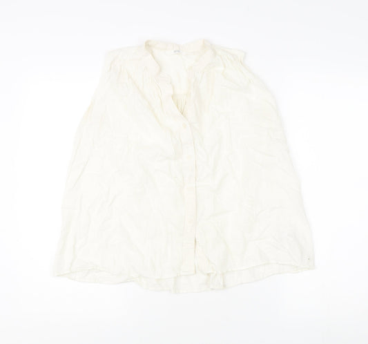 Womens UK Size XS Uniqlo White Basic Button-Up