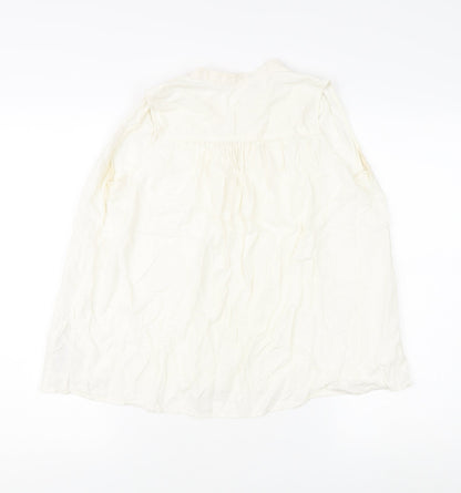 Womens UK Size XS Uniqlo White Basic Button-Up
