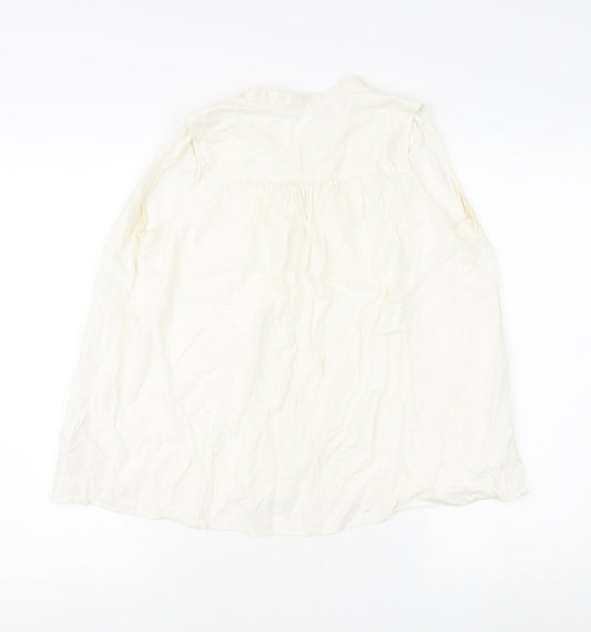 Womens UK Size XS Uniqlo White Basic Button-Up