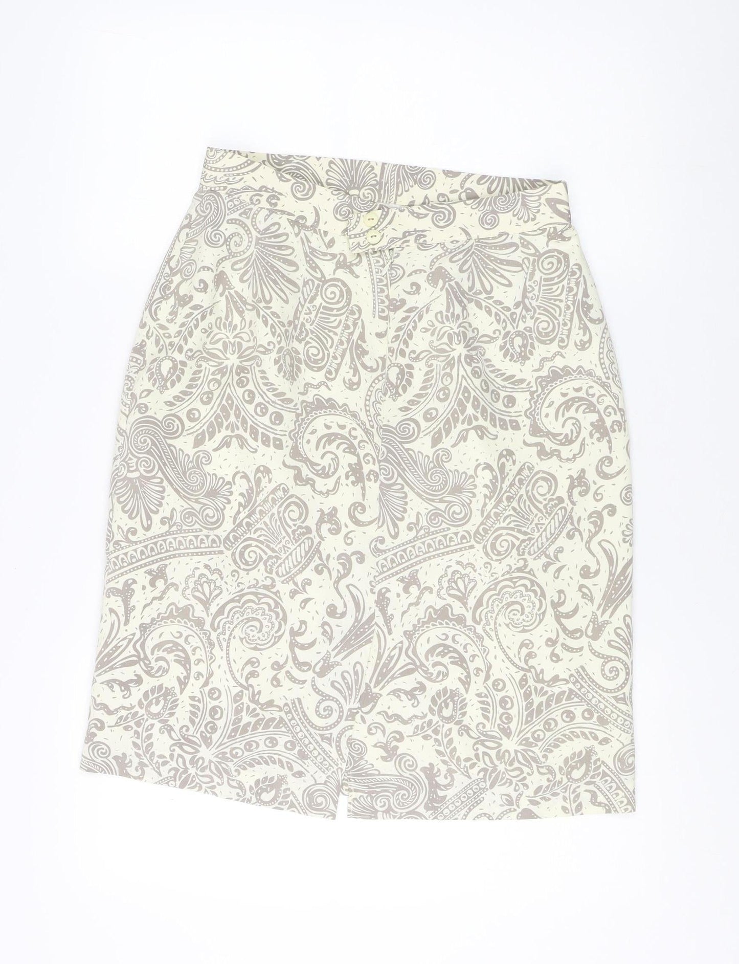 Alexon Women's Ivory Paisley Pencil Skirt Size 14