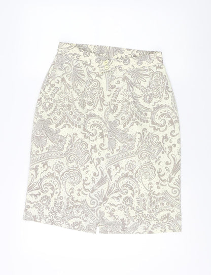 Alexon Women's Ivory Paisley Pencil Skirt Size 14