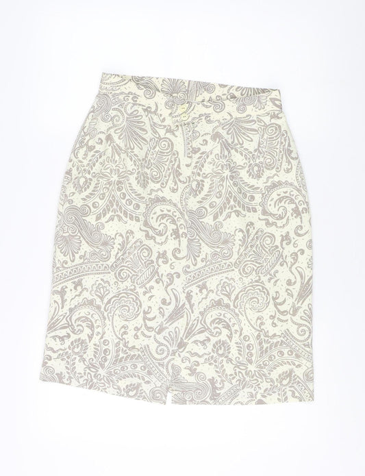 Alexon Women's Ivory Paisley Pencil Skirt Size 14