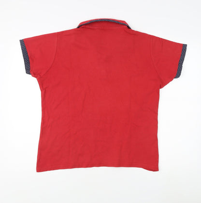 EWM Women's Red Polo Shirt XL, Cotton, Casual