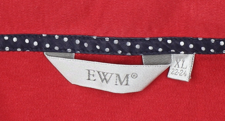 EWM Women's Red Polo Shirt XL, Cotton, Casual