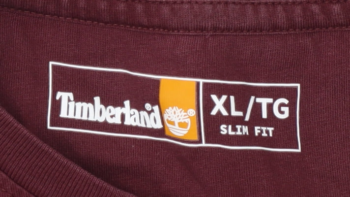 Timberland Men's XL Red Slim Fit Crew Neck T-Shirt