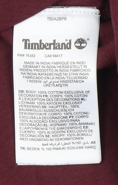 Timberland Men's XL Red Slim Fit Crew Neck T-Shirt