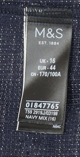 Womens UK Size 16 Marks and Spencer Blue Cardigan Jumper
