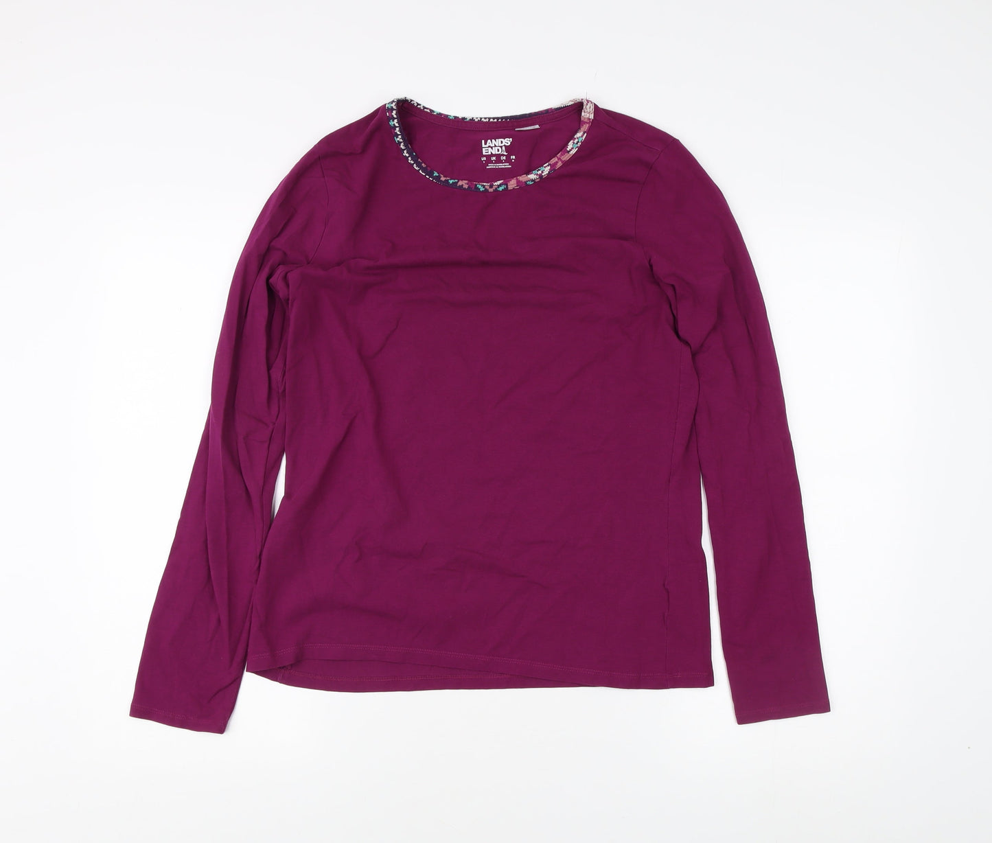 Lands' End Women's Purple T-Shirt S - Classic Style