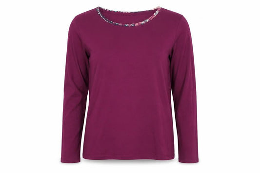 Womens UK Size S Lands' End Purple Basic T-Shirt