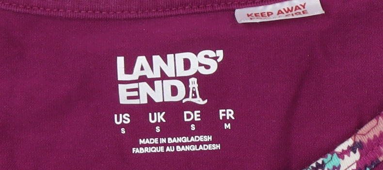 Lands' End Women's Purple T-Shirt S - Classic Style