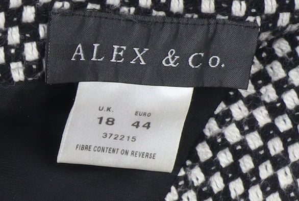 Alex & Co. Women's Black Geometric Pencil Skirt, Size 18