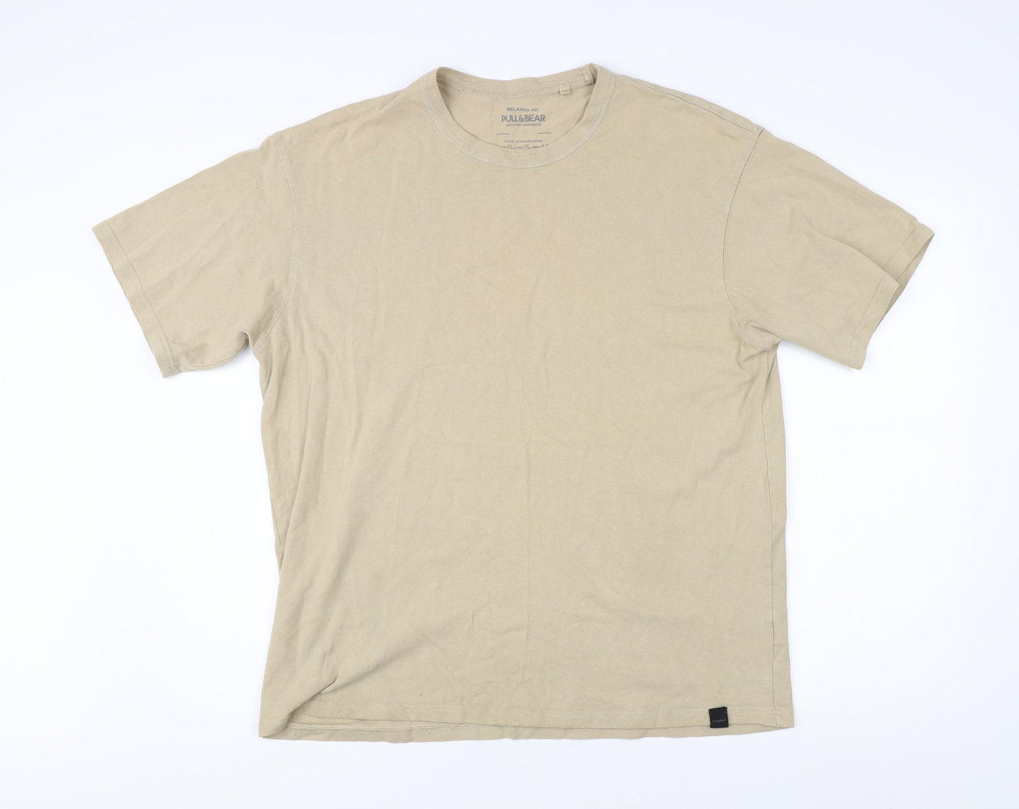 Pull & Bear Men's Beige XL Relaxed Fit T-Shirt