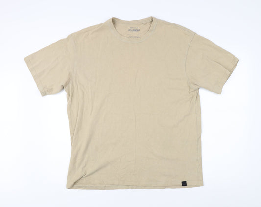 Pull & Bear Men's Beige XL Relaxed Fit T-Shirt