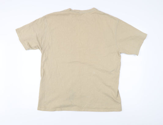 Pull & Bear Men's Beige XL Relaxed Fit T-Shirt
