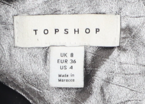 Womens UK Size 8 Topshop Silver Basic Blouse