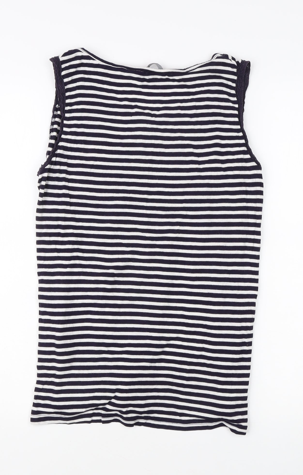 New Look Women's Black Striped Tank Top Size 18