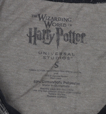 Harry Potter Unisex Grey Ringer S T-Shirt 3/4 Sleeve