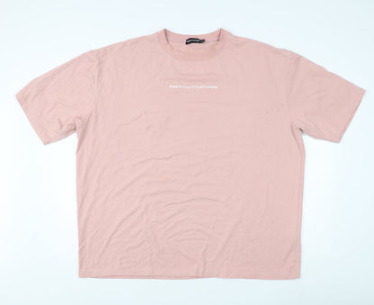 Womens UK Size 16 PRETTYLITTLETHING Pink Basic T-Shirt