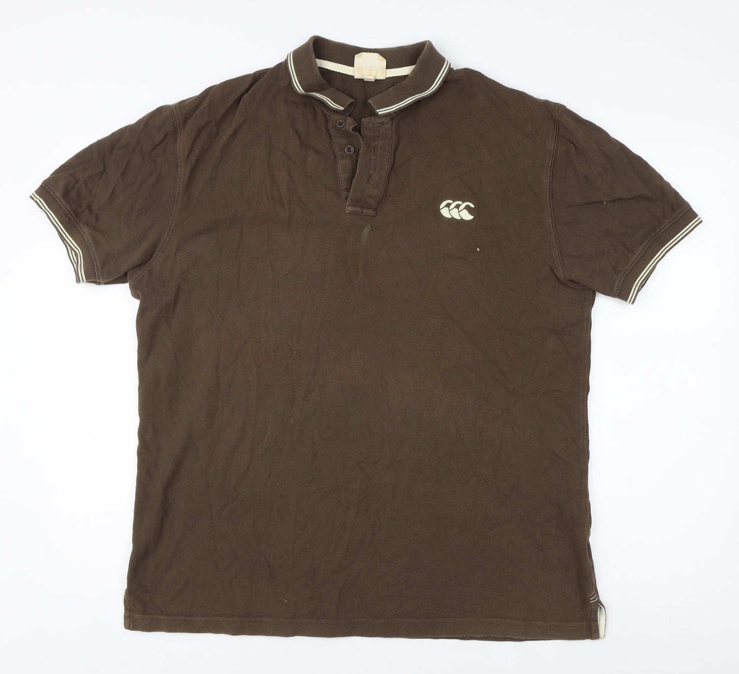 Canterbury Men's Brown Polo Shirt, Size L, Cotton, Excellent