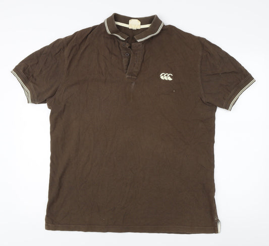Canterbury Men's Brown Polo Shirt, Size L, Cotton, Excellent