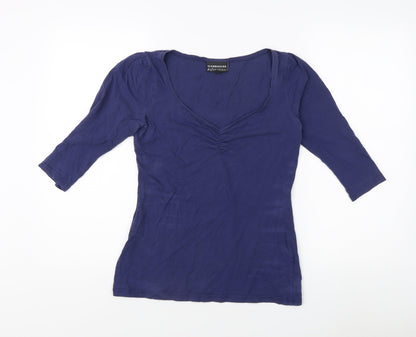 Womens UK Size 12 Warehouse Blue Basic T-Shirt
