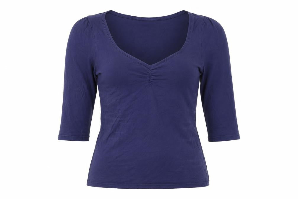 Womens UK Size 12 Warehouse Blue Basic T-Shirt