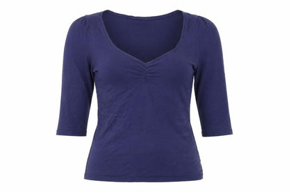 Womens UK Size 12 Warehouse Blue Basic T-Shirt
