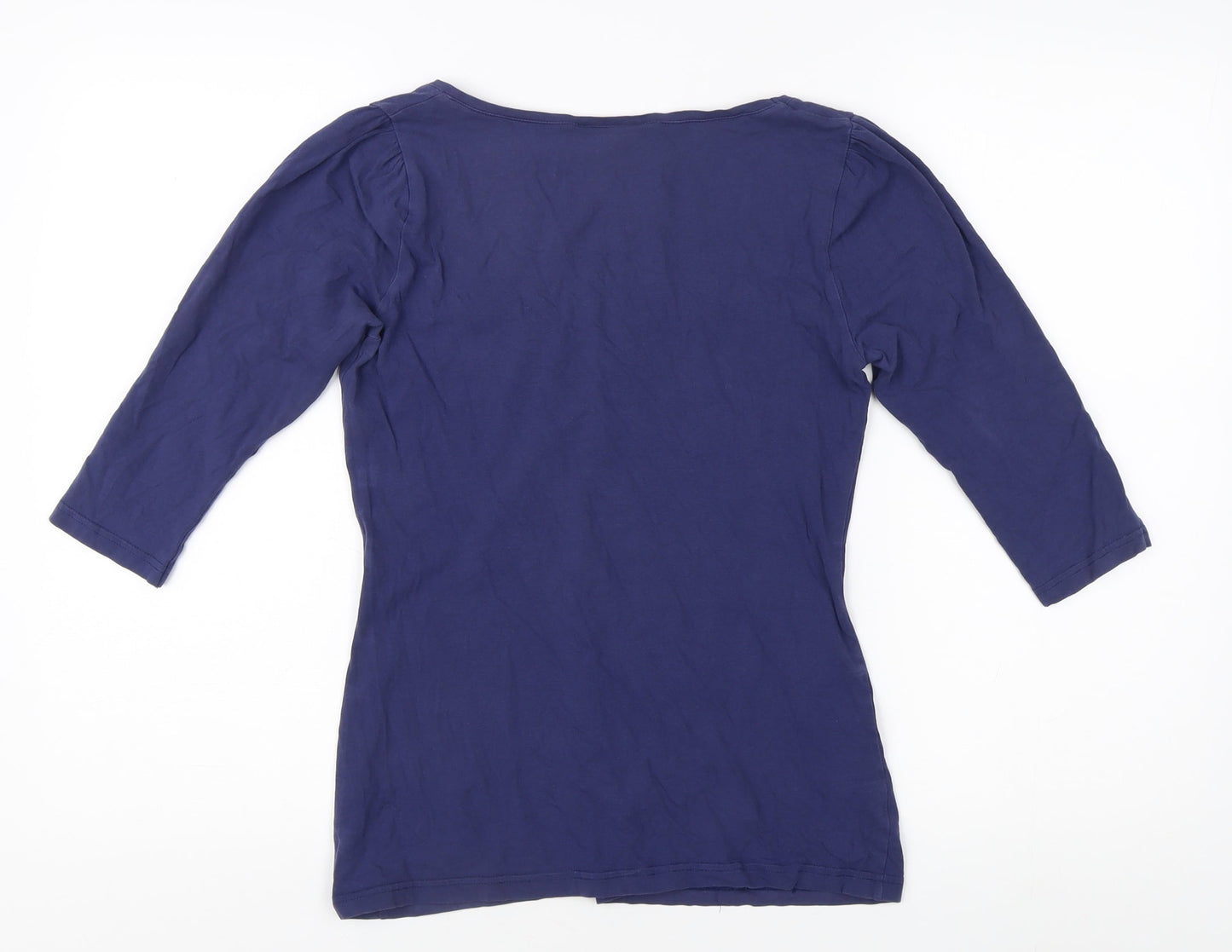 Womens UK Size 12 Warehouse Blue Basic T-Shirt