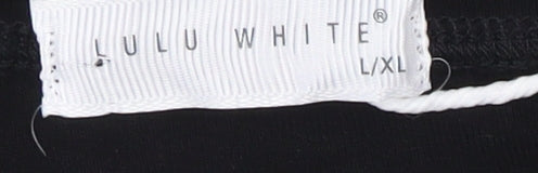 LULU WHITE Women's Black Beaded 'LOVE' T-Shirt L/XL Casual