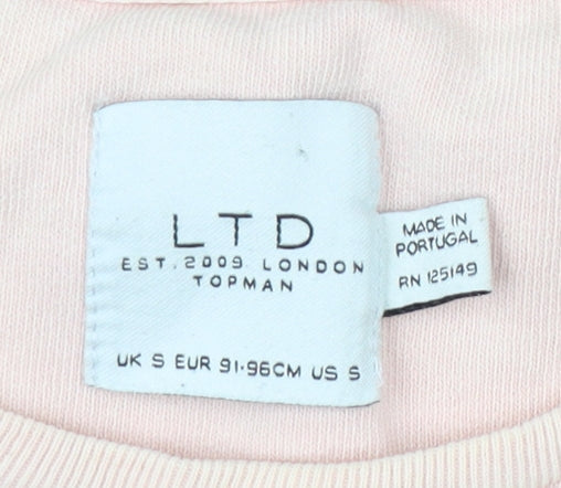 Unisex Adults UK Size S Topman Pink Basic T-Shirt