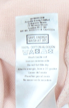 Unisex Adults UK Size S Topman Pink Basic T-Shirt