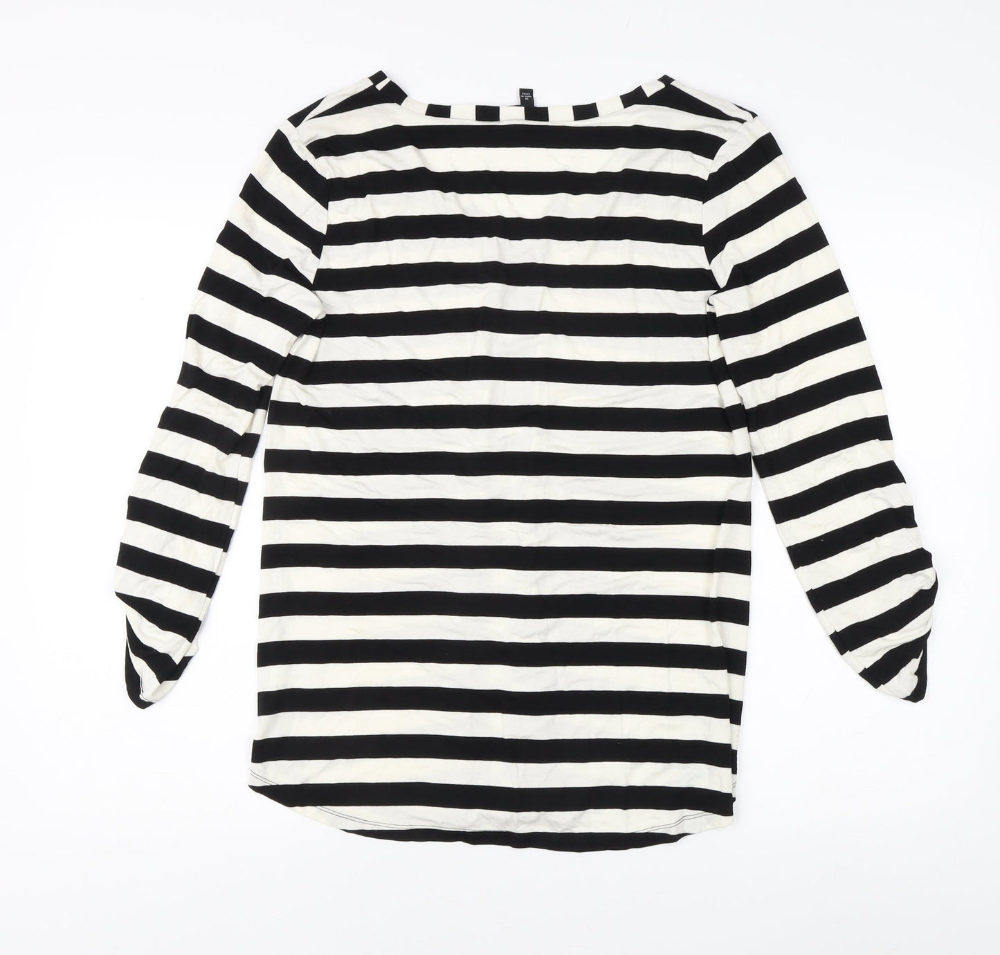 Cabe & Gauge Women's M Black Striped V-Neck Blouse