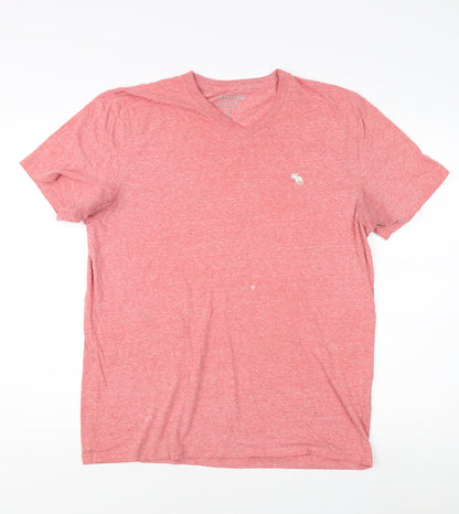 Abercrombie & Fitch Men's Red V-Neck T-Shirt XL