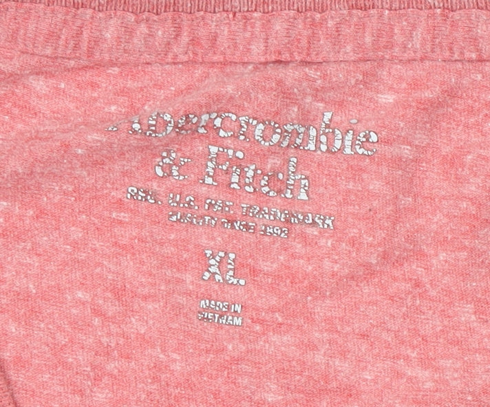 Abercrombie & Fitch Men's Red V-Neck T-Shirt XL