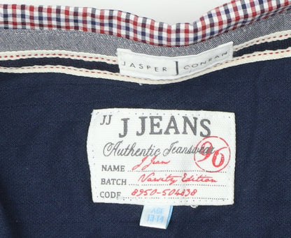 Jasper Conran Men's Blue Polo Shirt, Size 13-14