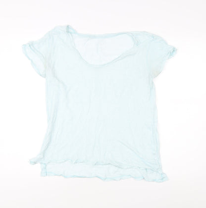 Gap Women's Blue Scoop Neck T-Shirt - Size S