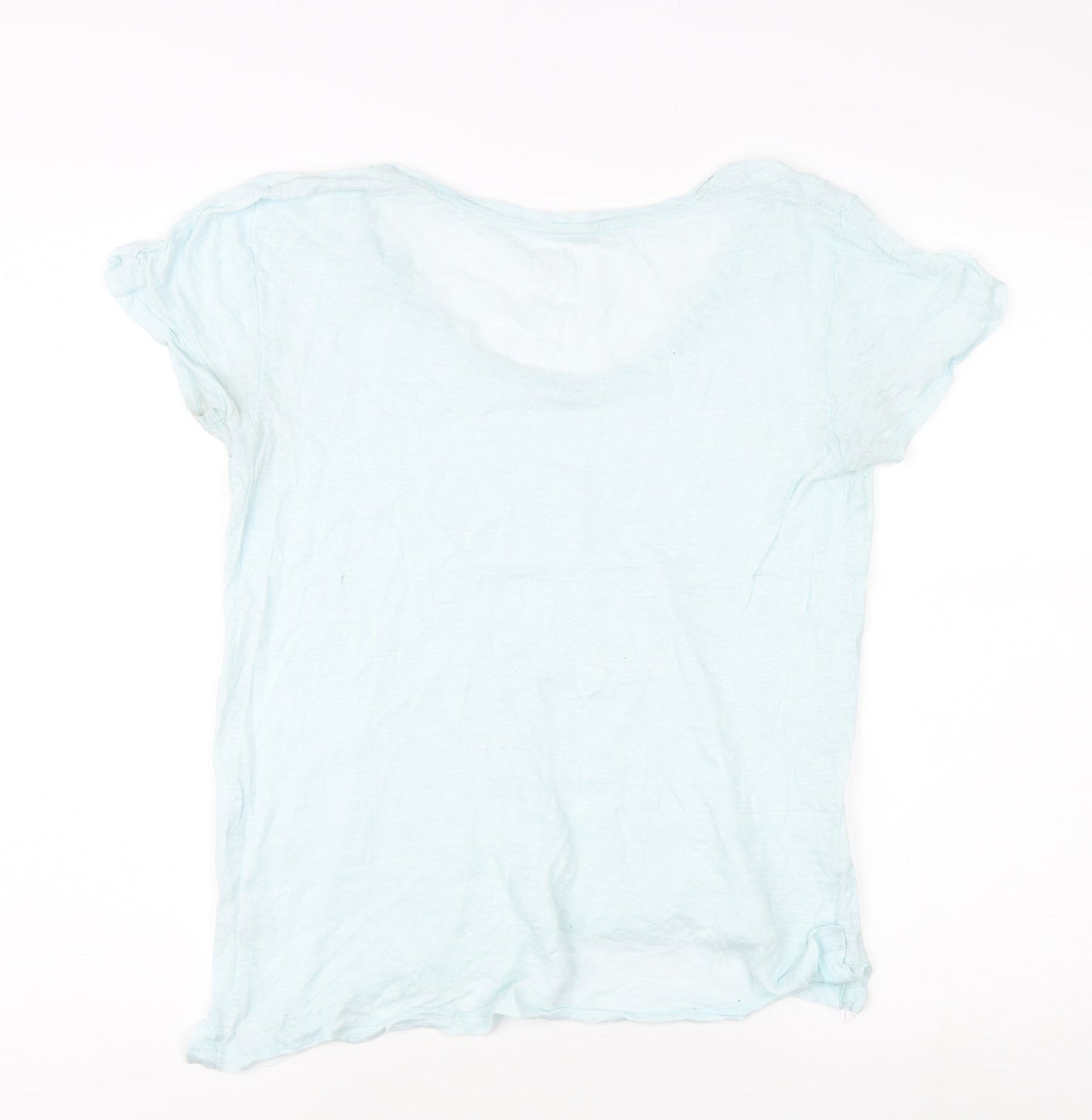 Gap Women's Blue Scoop Neck T-Shirt - Size S