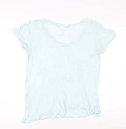 Gap Women's Blue Scoop Neck T-Shirt - Size S