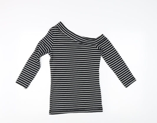 Womens UK Size 8 H&M Black Basic T-Shirt