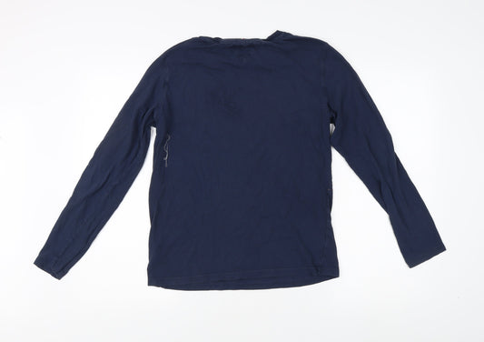 Tommy Hilfiger Men's Blue Long Sleeve T-Shirt Organic Cotton