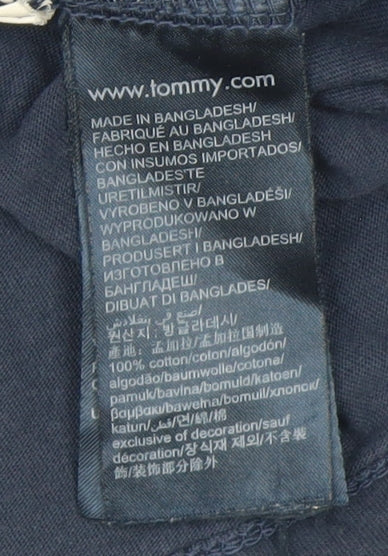 Tommy Hilfiger Men's Blue Long Sleeve T-Shirt Organic Cotton