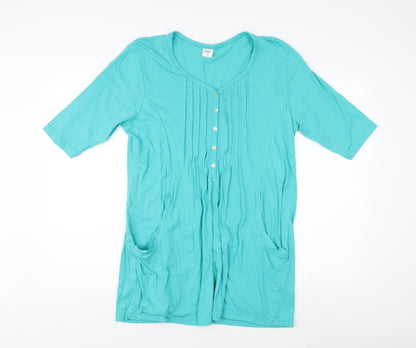 Cotton Traders Women's Green V-Neck Top Size 16