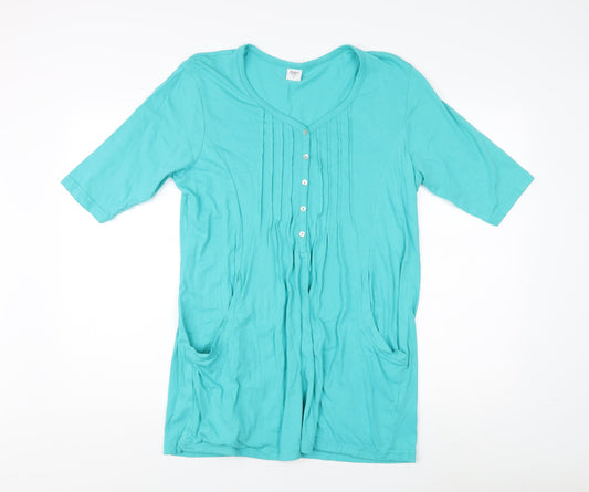 Cotton Traders Women's Green V-Neck Top Size 16