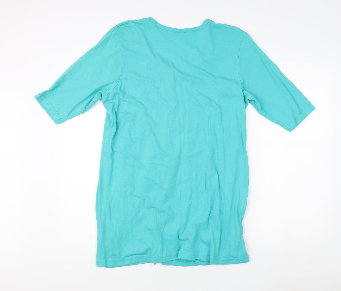 Cotton Traders Women's Green V-Neck Top Size 16