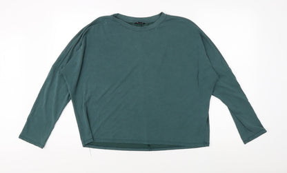 Womens UK Size M Monki Green Basic T-Shirt