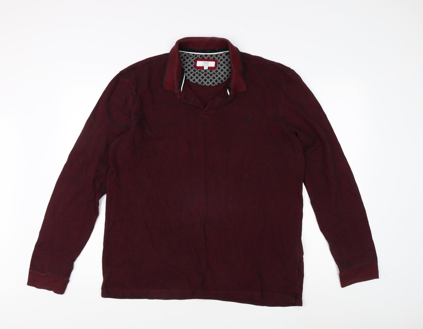 Next Men's Burgundy XL Regular Fit Cotton Top