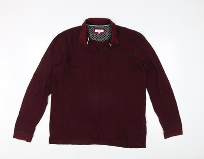 Next Men's Burgundy XL Regular Fit Cotton Top