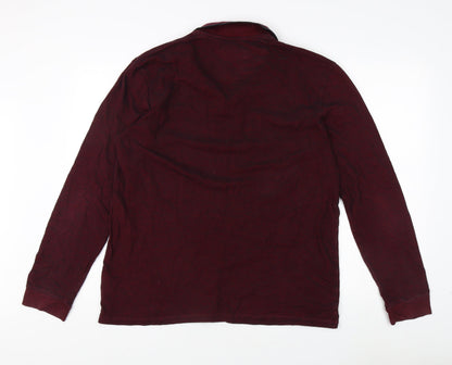 Next Men's Burgundy XL Regular Fit Cotton Top