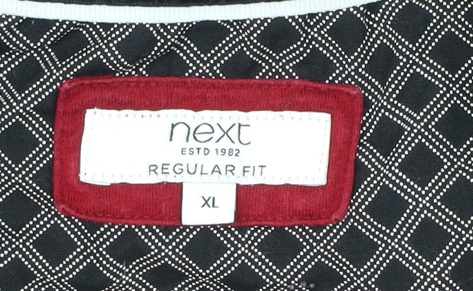 Next Men's Burgundy XL Regular Fit Cotton Top