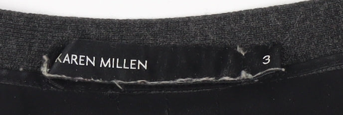Karen Millen Grey V-Neck Women's Cardigan, Size S, 3/4 Sleeve, Casual